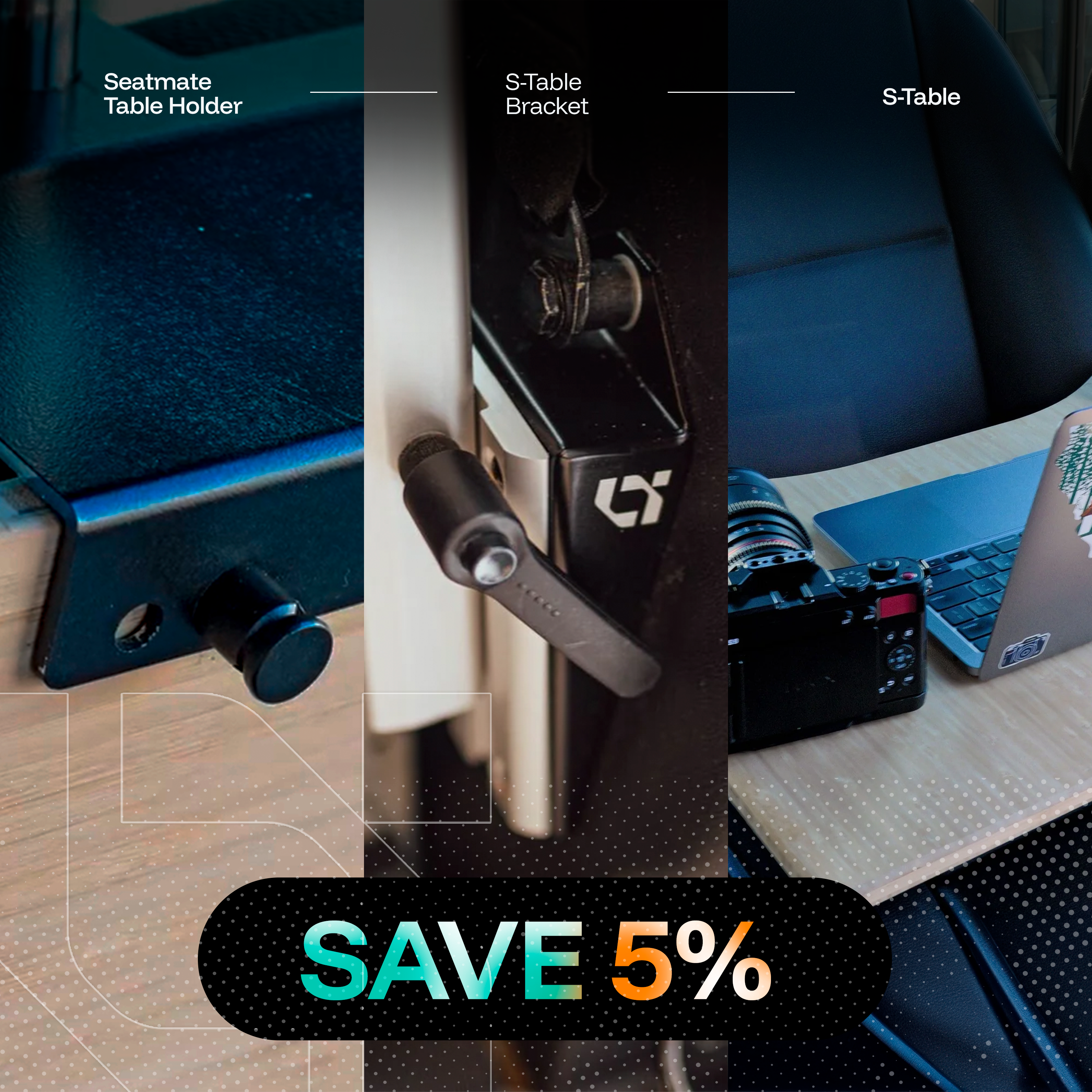 Essential Table System Bundle (SeatMate Table Holder + S-Table Bracket + S-Table)